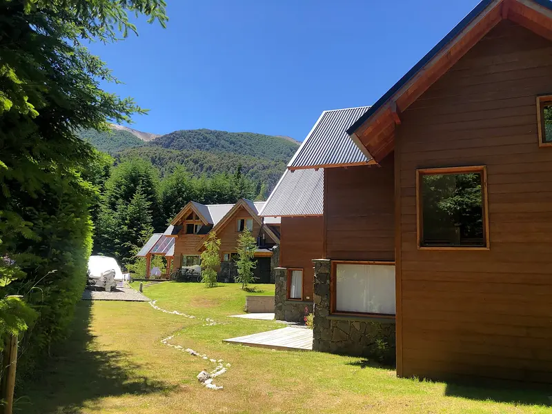 Mountain view between the cabins