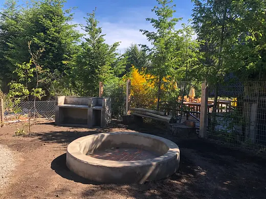 Fire pit and barbecue area