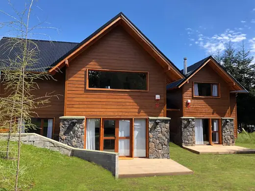 Wood and stone cabins