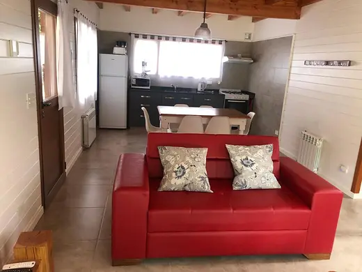 Equipped kitchen and living room
